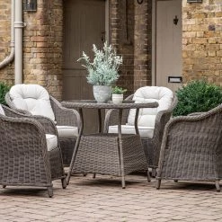 Gallery Direct Drop Ship Garden Seating Rennes 4 Seater Round Garden Set - Natural