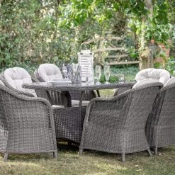 Gallery Direct Drop Ship Rennes 6 Seater Garden Dining Set - Grey Garden Seating