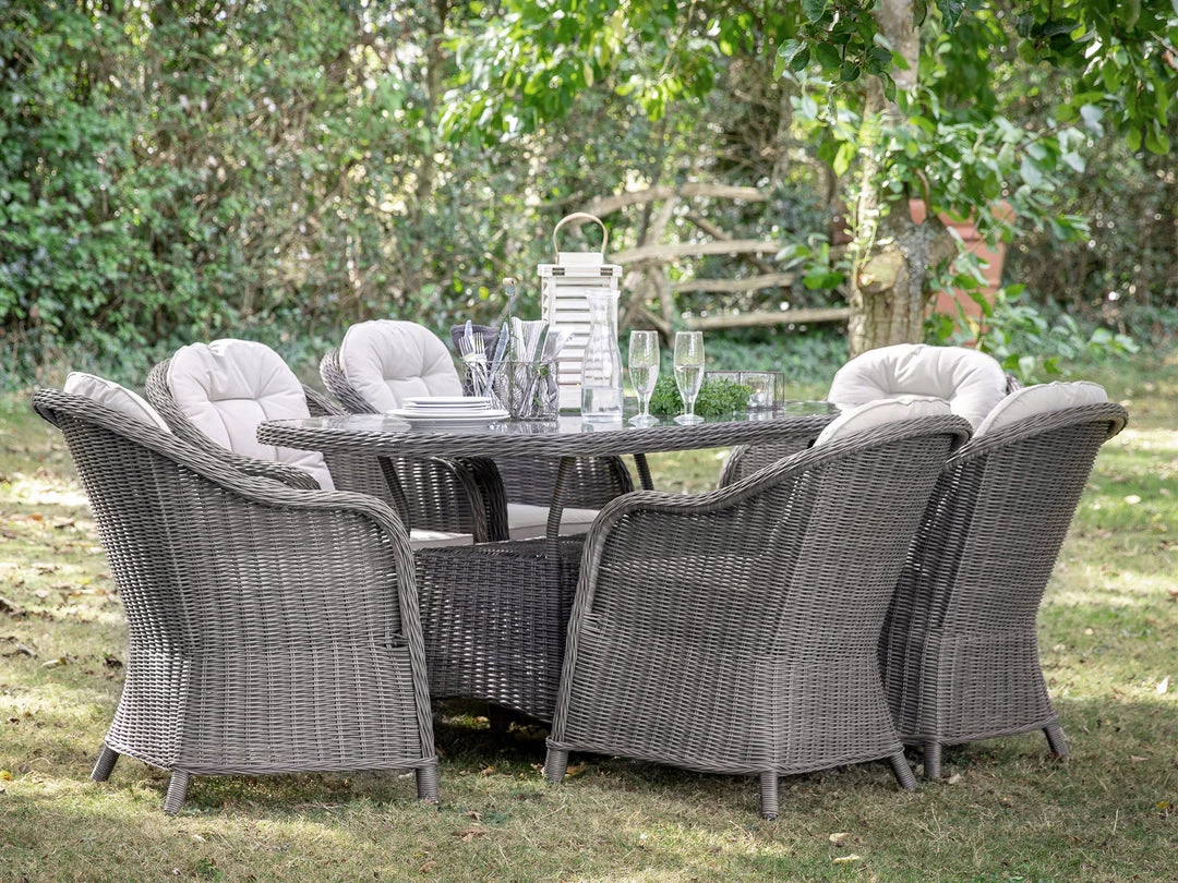 Gallery Direct Drop Ship Rennes 6 Seater Garden Dining Set - Grey Garden Seating