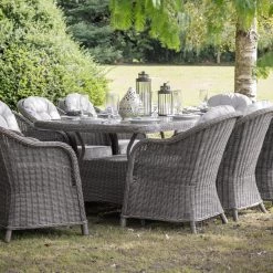 Gallery Direct Drop Ship Rennes 8 Seater Garden Dining Set - Grey Garden Seating