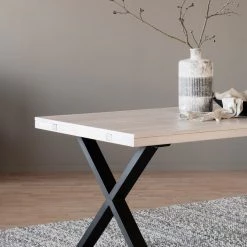 Rowico Drop Ship Ridgewood X-Leg Table - Light Oak