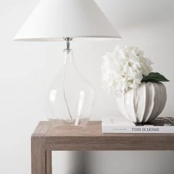 Bundle Romie Glass Lamp - White Coolie Shade