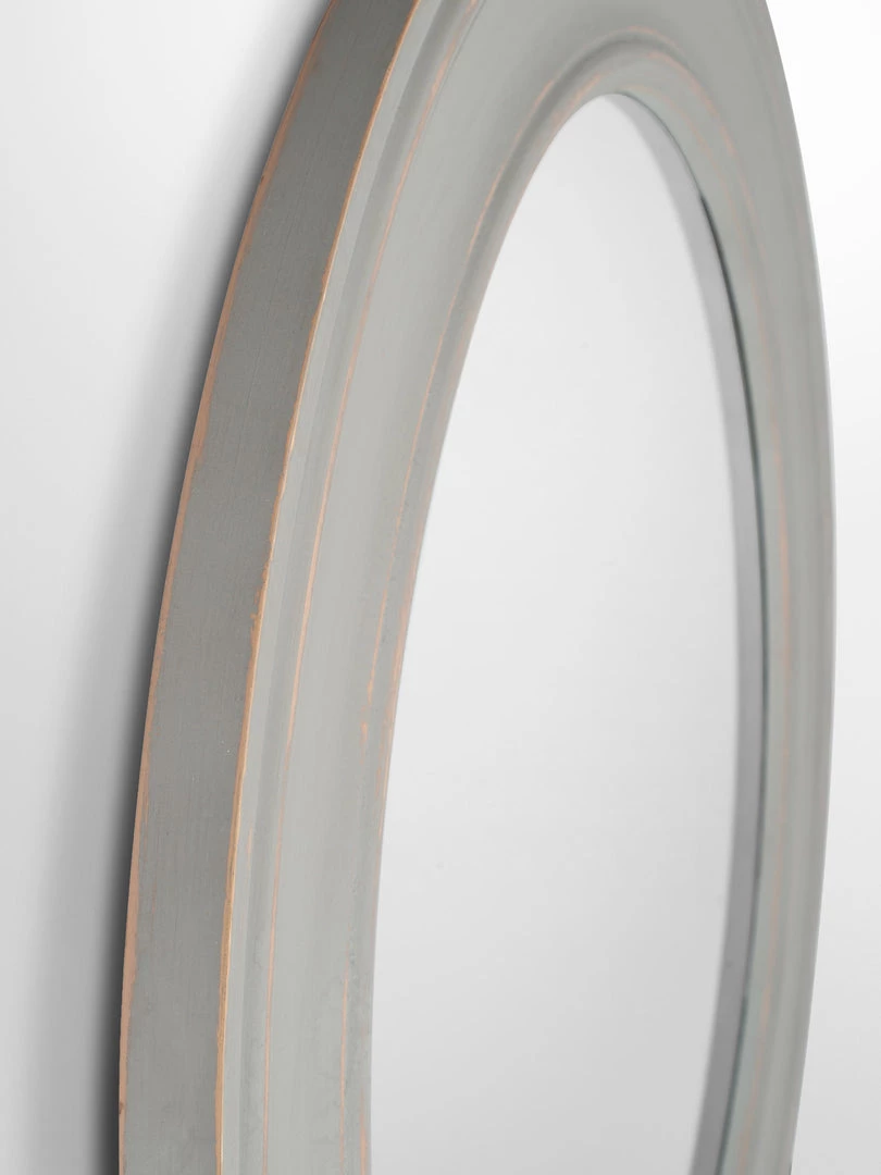 Pacific Drop Ship Mirrors Round French Grey Washed Mirror - Large