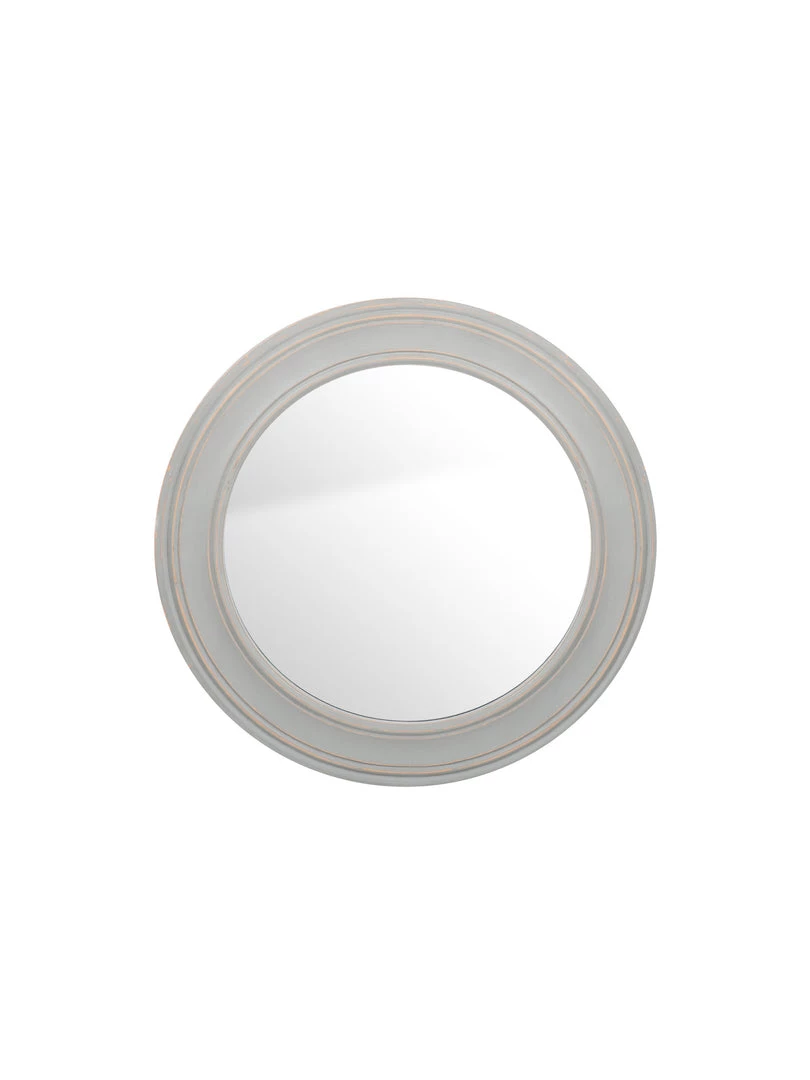 Pacific Drop Ship Round French Grey Washed Mirror - Small Mirrors