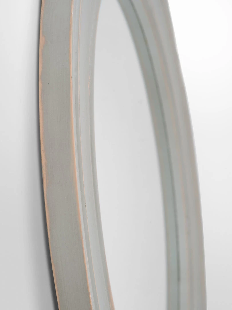 Pacific Drop Ship Round French Grey Washed Mirror - Small Mirrors