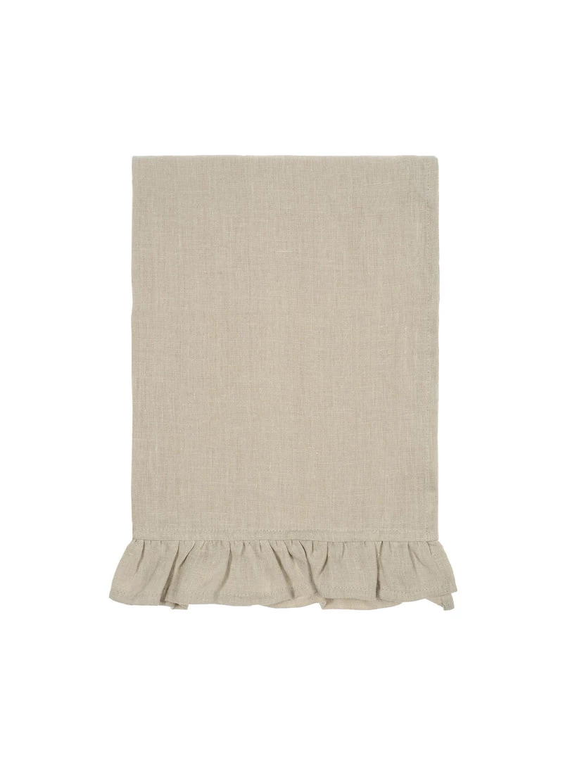 Magic Linen New Ruffle Linen Tea Towel Natural