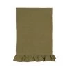 Magic Linen New Ruffle Linen Tea Towel Olive Green