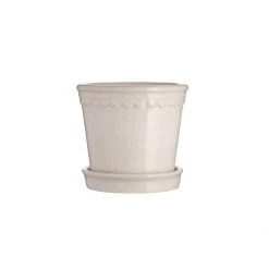 Wikholm Form Scalloped Cream Plant Pot - Small Garden Accessories