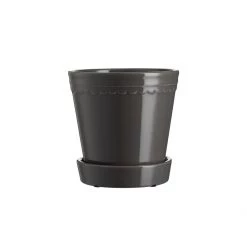 Wikholm Form Scalloped Plant Pot Large - Charcoal Garden Accessories