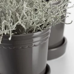 Wikholm Form Scalloped Plant Pot Small - Charcoal Garden Accessories