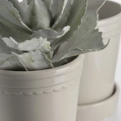 Wikholm Form Scalloped Plant Pot Large - Linen