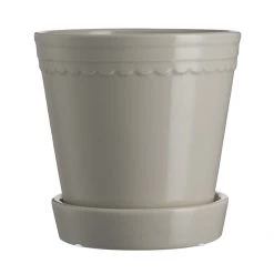 Wikholm Form Scalloped Plant Pot Large - Linen