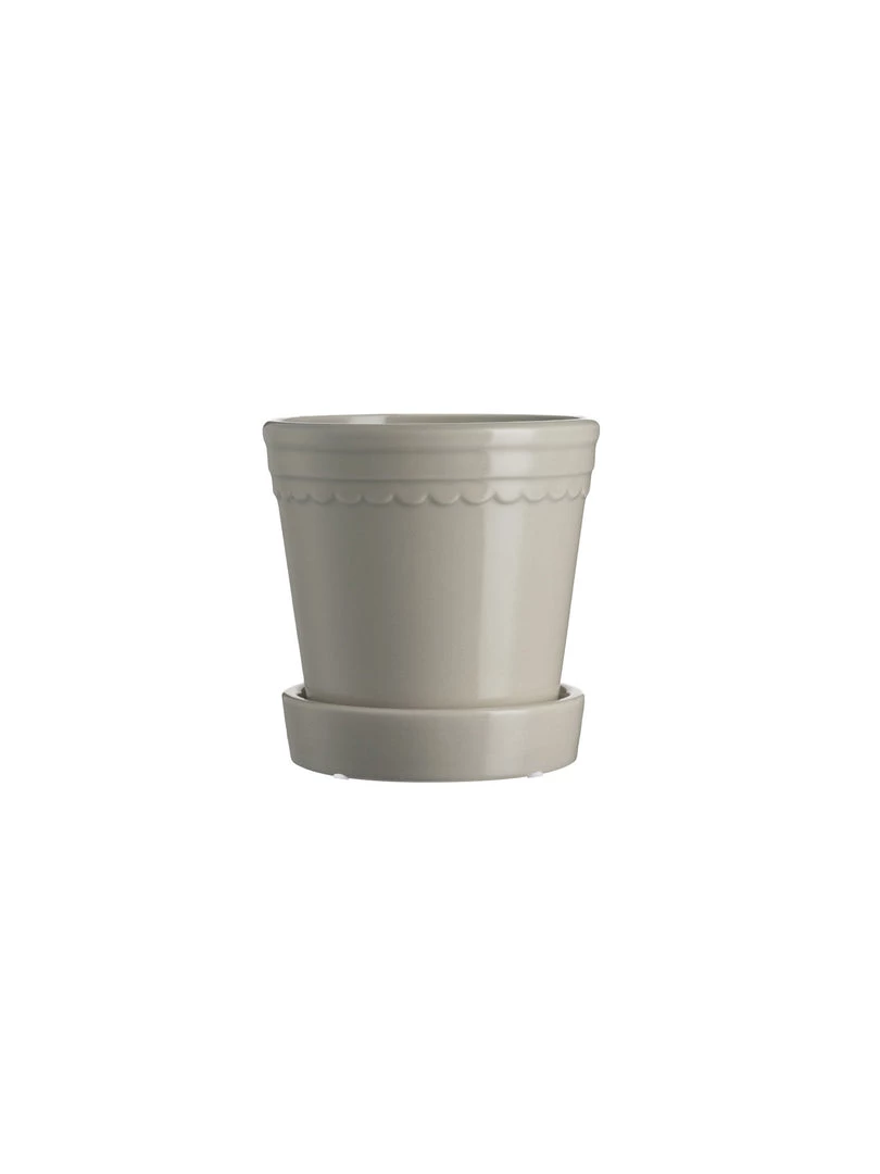 Wikholm Form Scalloped Plant Pot Small - Linen