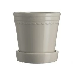 Wikholm Form Scalloped Plant Pot Small - Linen