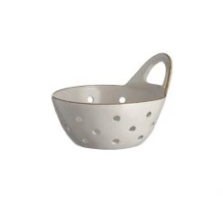 Be Home Stoneware Colander Basket With Handle Kitchen