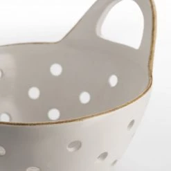 Be Home Stoneware Colander Basket With Handle Kitchen