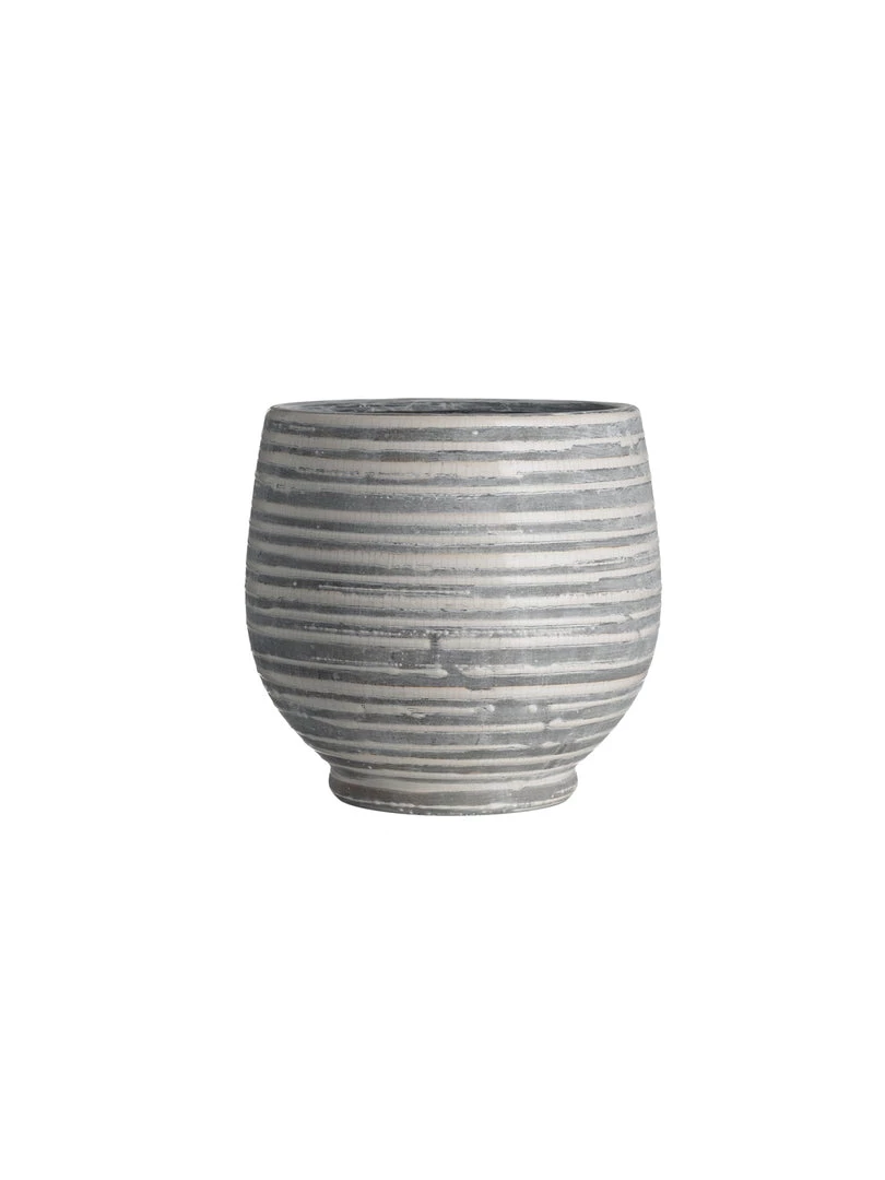 Bloomingville Grey Striped Plant Pot Sale