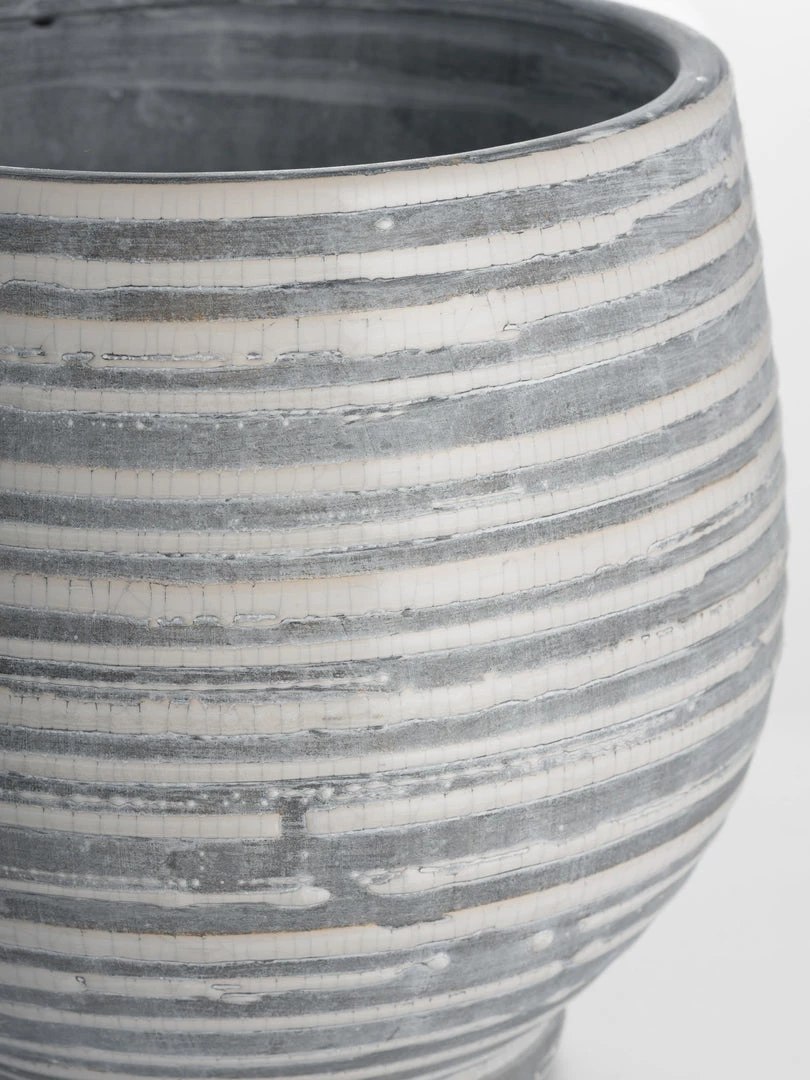 Bloomingville Grey Striped Plant Pot Sale