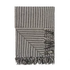 IB Laursen Black & Cream Striped Throw