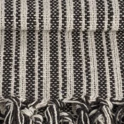 IB Laursen Black & Cream Striped Throw