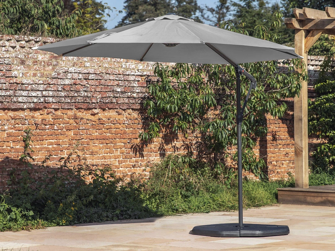 Gallery Direct Drop Ship Vezani 3m Cantilever Parasol - Grey Parasols