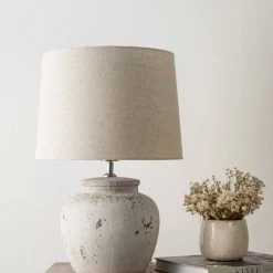Hudson Home New Lya Weathered Natural Lamp & Shade