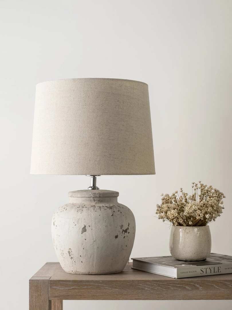 Hudson Home New Lya Weathered Natural Lamp & Shade