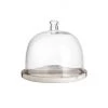 Be Home New White Marble & Wood Glass Cloche