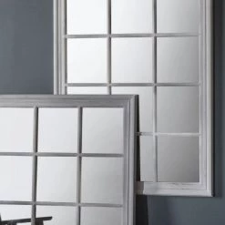 Gallery Direct Drop Ship Window Pane Mirror Antique White Mirrors