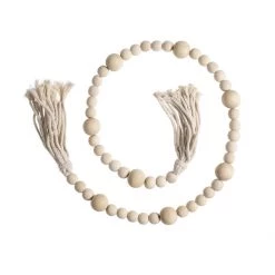 Heaven Sends Wooden Beaded Garland - Cream