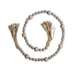 Heaven Sends Sale Wooden Beaded Garland - Grey