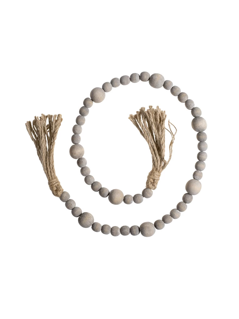 Heaven Sends Sale Wooden Beaded Garland - Grey