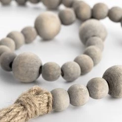 Heaven Sends Sale Wooden Beaded Garland - Grey