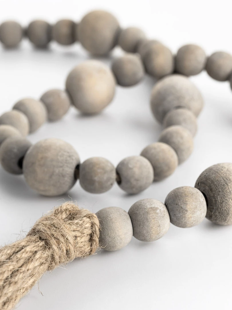 Heaven Sends Sale Wooden Beaded Garland - Grey