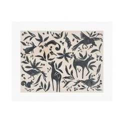 Zig Zag Art Woodland Woodblock Art Print