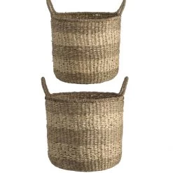 Pacific Drop Ship Woven Natural Seagrass Baskets Set Of 2