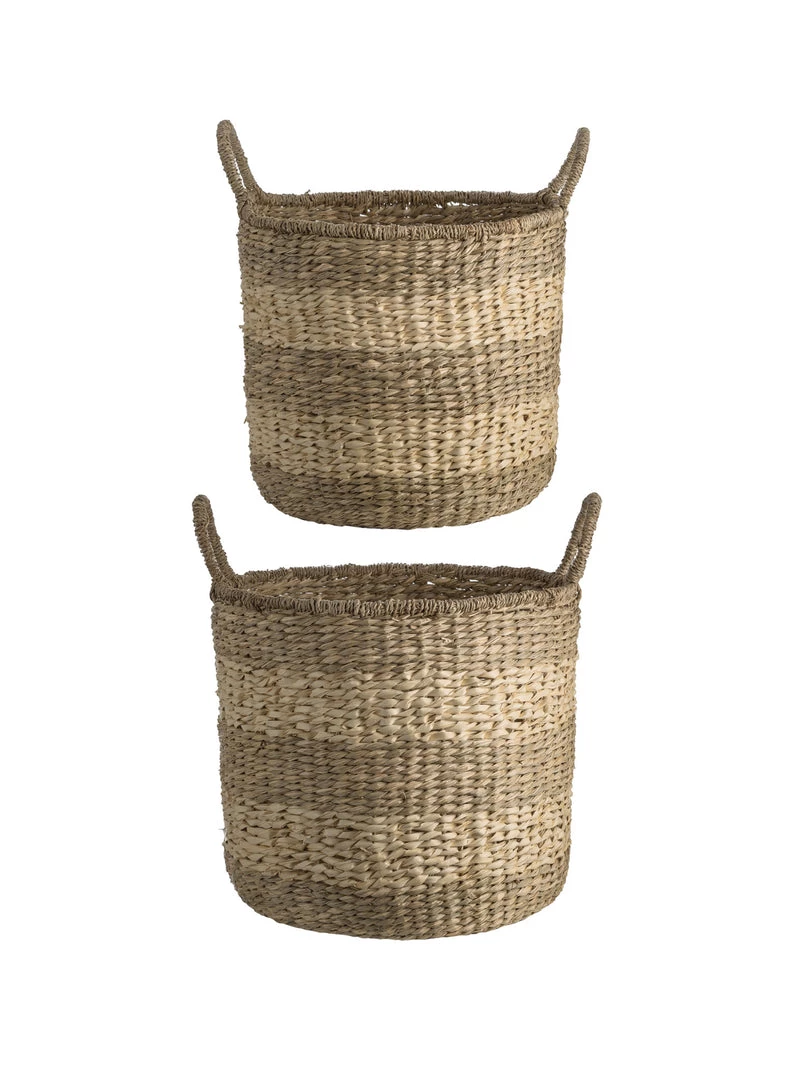Pacific Drop Ship Woven Natural Seagrass Baskets Set Of 2