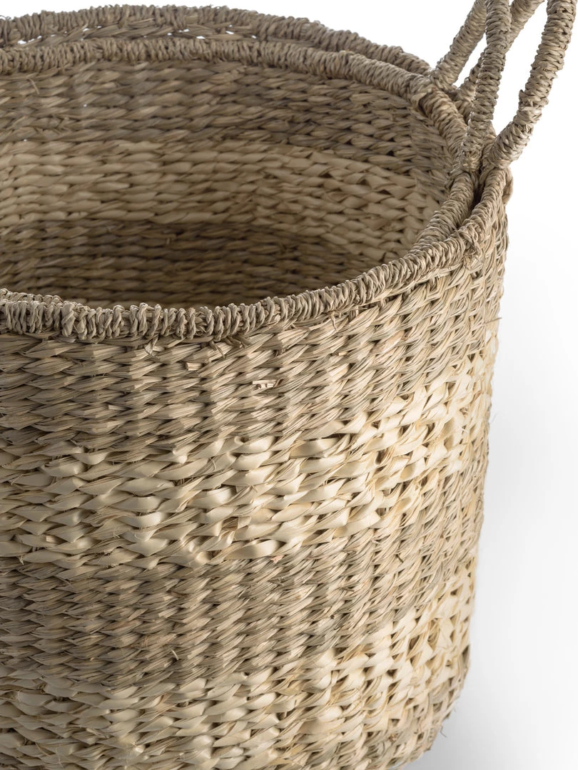 Pacific Drop Ship Woven Natural Seagrass Baskets Set Of 2