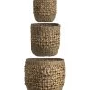 Pacific Drop Ship Storage Woven Natural Seagrass And Water Hyacinth Baskets Set Of 3