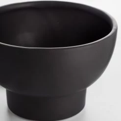Wikholm Form Ceramic Black Pedestal Bowl - Small